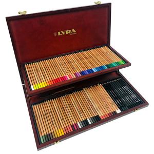 Lyra Rembrandt Polycolor Pencils Wooden Box 100+ accessories