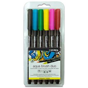 Lyra Aqua Brush Duo Marker 6ct Set  Primary  LYL6521060