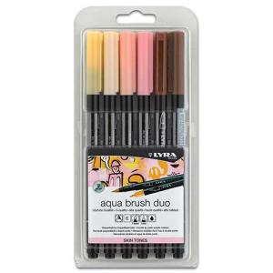 Lyra Aqua Brush Duo Marker 6ct Set Skin Tones  LYL6521062