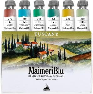 MaimeriBlu Tuscany Thematic Set 12ml Watercolor Set  6ct   M1698053