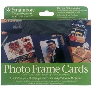 Strathmore Photo Frame Cards & Envelopes 5" x 6.875" - (10 Sheets, 80lb) Black with Die Cut Window
