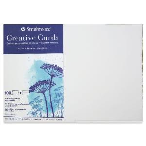 Strathmore Creative Cards and Envelopes - Fluorescent White with Deckle Edges, 5" x 6-7/8", 100Pk ST105-660