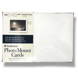 Strathmore Photo Mount Cards & Envelopes 5" x 6.875"  (100 Sheets, 80lb) White with Decorative Emboss