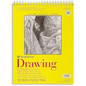 Strathmore 300 Series Drawing Pad 11" x 14" - (50 sheets, 70lb) Bright White, Spiral Bound
