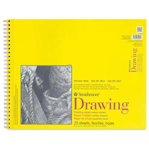 Strathmore 300 Series Drawing Pad 14" x 17" - (25 sheets, 70lb) Bright White, Spiral Bound