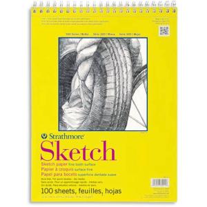 Strathmore 300 Series Sketch Pad 11" x 14" - (100 sheets, 50lb) Spiral Bound