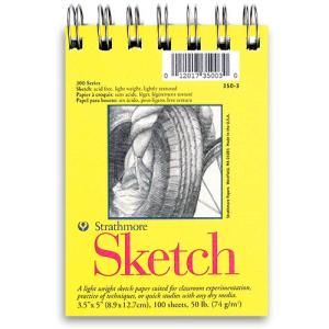 Strathmore 300 Series Sketch Pad 3.5" x 5" - (100 sheets, 50lb) Spiral Bound