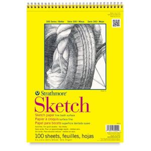 Strathmore 300 Series Sketch Pad 9" x 12" - (100 sheets, 50lb) Spiral Bound