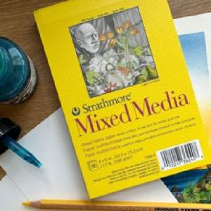 Strathmore 300 Series Mini Mixed Media Pad 4" x  6" - (36 sheets, 117lb) Tape Bound