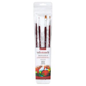 Princeton Velvetouch Mixed Media Brush Set- Long handle 4pc