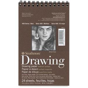 Strathmore 400 Series Drawing Pad  4" x 6" (24 sheets, 80lb) Medium, Spiral Bound