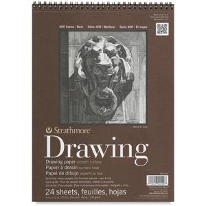 Strathmore 400 Series Drawing Pad   9" x 12" (24 sheets, 80lb) Smooth, Spiral Bound