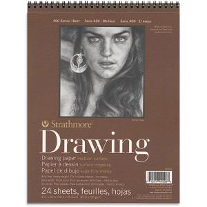 Strathmore 400 Series Drawing Pad  8" x 10" (24 sheets, 80lb) Medium, Spiral Bound