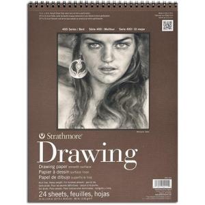 Strathmore 400 Series Drawing Pad 11" x 14" - (24 sheets, 80lb) Medium, Spiral Bound