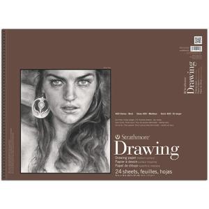 Strathmore 400 Series Drawing Pad 12" x 18" - (24 sheets, 80lb) Medium, Spiral Bound