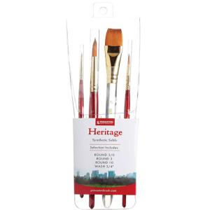 Princeton Heritage Synthetic Sable Brush Set - 4 pc 4050SET200