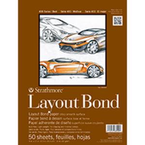 Strathmore 400 Series Layout Bond Paper ( 411 ) 9" x 12" - (50 sheets, 16lb) Tape Bound