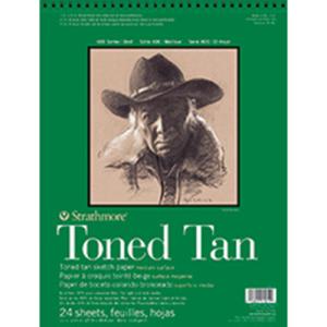 Strathmore 400 Series Toned Tan Sketch Paper (412) 11" x 14" - (24 sheets, 80lb) Wire Bound