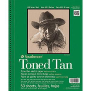 Strathmore 400 Series Toned Tan Sketch Paper (412) 9" x 12" - (50 Sheets, 80lb) Wire Bound