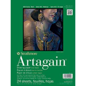 Strathmore 400 Series Artagain Pad (445) 9" x 12" - (24 sheets, 60lb) Tape Bound, Black
