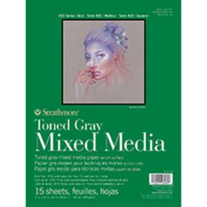 Strathmore 400 Series Toned Gray Mixed Media Pad ( 462 ) 6" x 8" - (15 Sheets, 184lb) Glue Bound