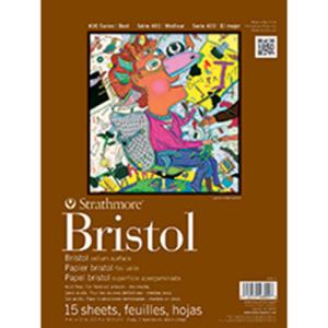 Strathmore 400 Series Bristol Pad ( 475 ) 9" x 12" - (15 Sheets, 2ply) Vellum, Tape Bound