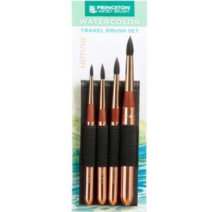 Princeton Neptune Professional Travel Brush Set for Watercolors - 4pc