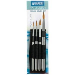 Princeton Aqua Elite Professional Travel Brush Set for Watercolors - 4pc