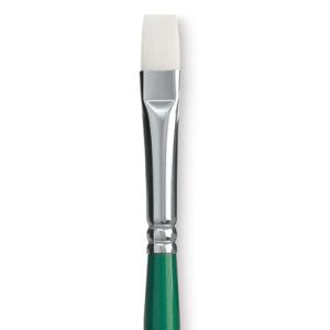 Princeton Summit 6100 Series White Synthetic Long Handle Brush for Oil & Acrylic - Angle Bright 6