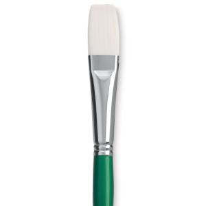 Princeton Summit 6100 Series White Synthetic Long Handle Brush for Oil & Acrylic - Flat 12