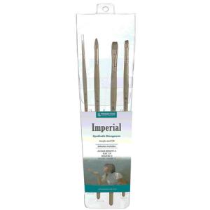 Princeton Professional Imperial 6600 Series Synthetic Mongoose Brush Set for Oil & Acrylic- 4pc