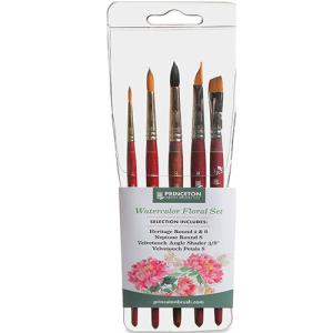 Princeton Professional Watercolor Floral Brush Set  - 5pc  FLORALSET1