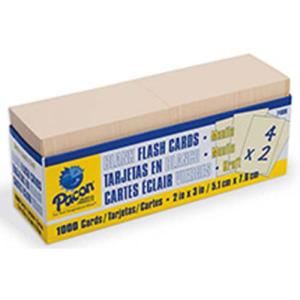 Pacon Blank Flash Cards 2" x 3" - (1000 Pack) Manila
