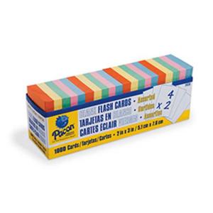Pacon Blank Flash Cards 2" x 3" - (1000 Pack) Assorted Colors