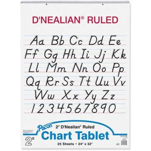 Pacon Easel Pad 24" x 32" - (25 Sheets) 2" D'Nealian Ruled