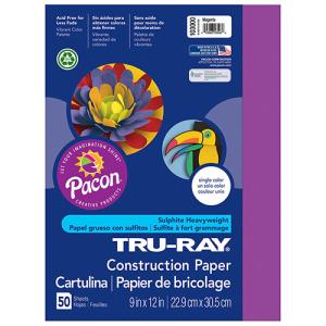 Sulphite Construction Paper 9" x 12" - (50 Sheets) Magenta