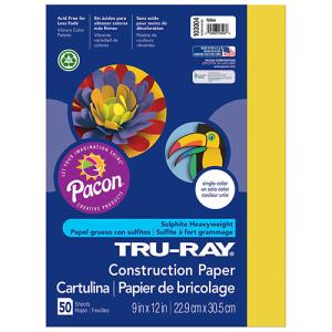 Sulphite Construction Paper 9" x 12" - (50 Sheets) Yellow