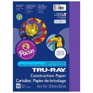 Sulphite Construction Paper 9" x 12" - (50 Sheets) Violet