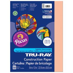 Sulphite Construction Paper 9" x 12" - (50 Sheets) Salmon
