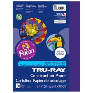 Sulphite Construction Paper 9" x 12" - (50 Sheets) Purple