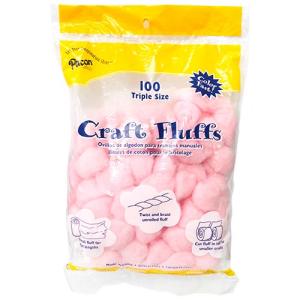 Pacon Craft Fluffs Cotton Balls - (100 Pack) Pink
