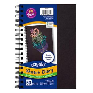 Create Your Own Sketch Diary 9"x6" Black - 50 sheets