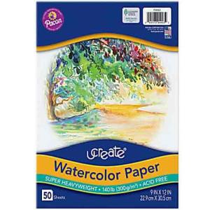 Pacon Ucreate Watercolor Paper 9" x 12" - 50 sheets