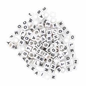 Alphabet Beads- 6mm Black/White (150ct)