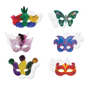 Creativity Street Paper Masks - (24 Pack) 6 Mardi Gras Designs