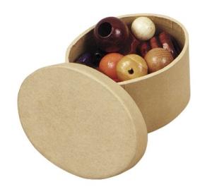 Creativity Street Paper Mache Oval Box w/Lid 2.5" x 3.5" x 2"