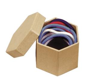 Creativity Street Paper Mache Hexagon Box w/Lid 2.5" x 2.9" x 2"