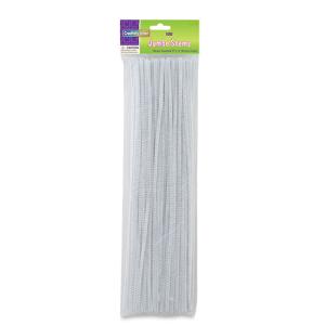 Creativity Street Jumbo Chenille Stems 12" - (100 Pack) White pipe cleaners