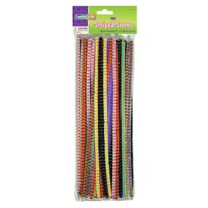Creativity Street Jumbo Chenille Stems 12" 1 (100 Pack) Assorted Striped Colors pipe cleaners