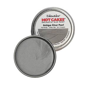 Enkaustikos Hot Cakes Encaustic Wax Paint - (1.5oz/45ml) Antique Silver Pearl